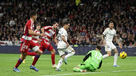 Brahim Díaz anotó el primer gol del encuentro en el Santiago Bernabéu.