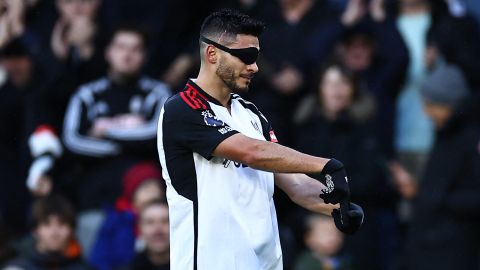 Raúl JIménez celebra su gol contra el West Ham United.