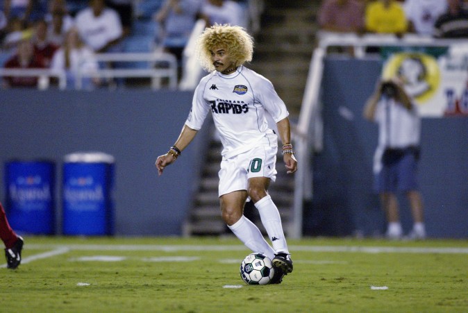 Carlos Valderrama durante un partido con los Colorado Rapids.