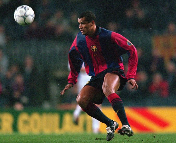 7 Dec 2000: Rivaldo of Barcelona in action during the UEFA Cup third round second leg match against Club Brugge played at the Nou Camp, in Barcelona, Spain. The match ended in a 1-1 draw. \ Mandatory Credit: Phil Cole /Allsport