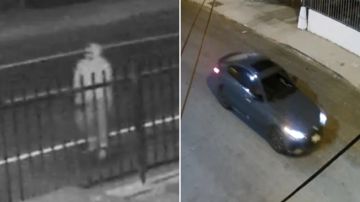 La policía de Los Ángeles publicó imágenes del sospechoso y de un auto de color oscuro en el que se vio al sospechoso.
