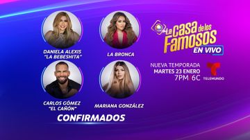 La Casa de los Famosos 4 anuncia a ‘La Bebeshita’, Mariana González, ‘La Bronca’ y Carlos Gómez.
