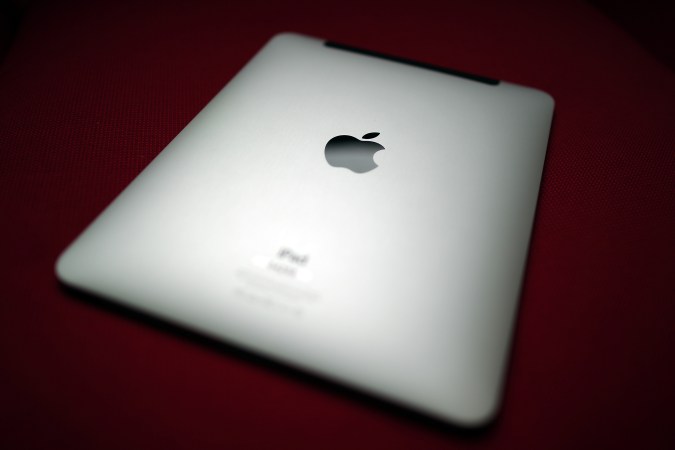 LONDON, ENGLAND - FEBRUARY 17: In this photo illustration,A view of the back of an Apple ipad tablet shows it's Apple logo on February 17, 2011 in London, England. Apple sold two million ipads in the first two months of their launch in 2010. Worldwide iPad sales are expected to amount to 20 million in 2012. (Photo Illustration by Peter Macdiarmid/Getty Images)