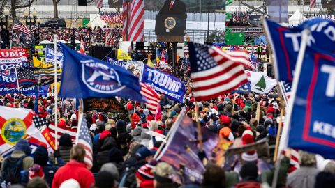 El expresidente Trump lideró un mitin en Washington, D.C., el 6 de enero del 2021.