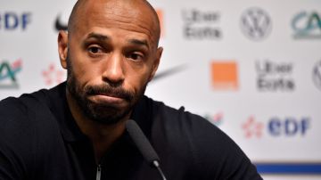 Former French football player and newly appointed France U21 head coach Thierry Henry delivers a press conference after the U21 friendly football match between France and Denmark at the Marcel-Picot stadium in Tomblaine, near Nancy, eastern France, on September 7, 2023. (Photo by Jean-Christophe VERHAEGEN / AFP) (Photo by JEAN-CHRISTOPHE VERHAEGEN/AFP via Getty Images)
