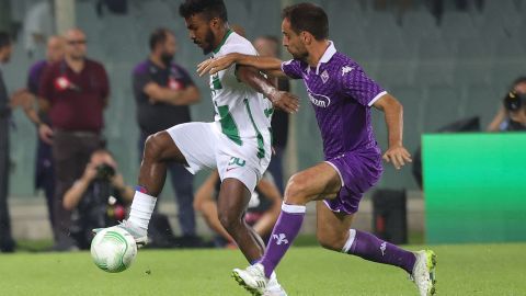 Costa en un partido de la Conference League ante la Fiorentina.