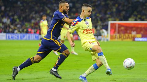 Álvaro Fidalgo durante la final del pasado Torneo Apertura 2023 que ganaron las Águilas del América ante los Tigres de la UANL.