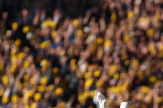 PASADENA, CALIFORNIA - JANUARY 01: Blake Corum #2 of the Michigan Wolverines scores a touchdown in the first quarter against the Alabama Crimson Tide during the CFP Semifinal Rose Bowl Game at Rose Bowl Stadium on January 01, 2024 in Pasadena, California. (Photo by Harry How/Getty Images)