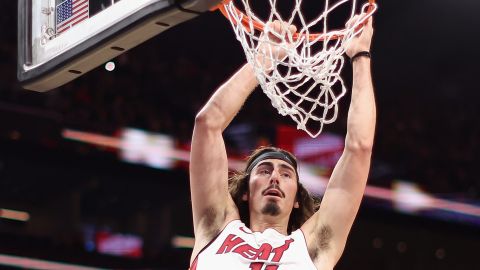 PHOENIX, ARIZONA - JANUARY 05: Jaime Jaquez Jr. #11 of the Miami Heat slam dunks the ball against the Phoenix Suns during the first half of the NBA game at Footprint Center on January 05, 2024 in Phoenix, Arizona. NOTE TO USER: User expressly acknowledges and agrees that, by downloading and or using this photograph, User is consenting to the terms and conditions of the Getty Images License Agreement. (Photo by Christian Petersen/Getty Images)