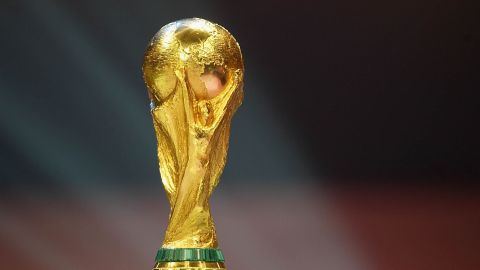 FRANKFURT, GERMANY - DECEMBER 5: The World Cup Trophy during the 2006 FIFA World Cup Qualifying Group Draw at the Messe Frankfurt on December 5, 2003 in Franfurt, Germany. (Photo by Stuart Franklin/Getty Images)