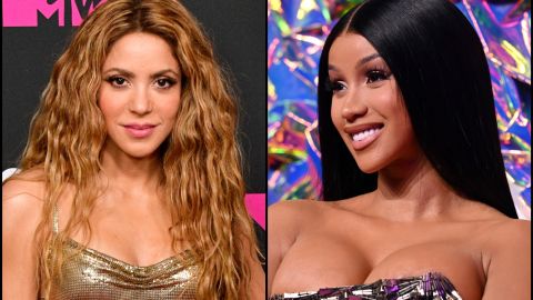 Shakira y Cardi B, cantantes.