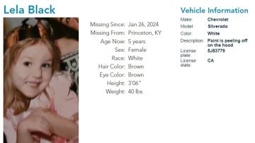 Buscan a niña de 5 años que desapareció en Kentucky luego de que su madre fue encontrada muerta