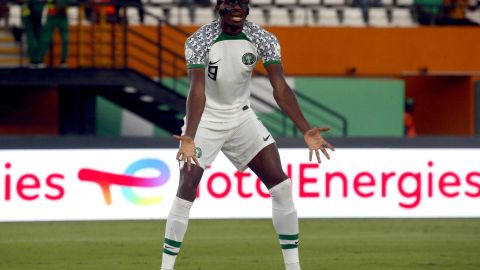 Abidjan (Cote D''ivoire), 22/01/2024.- Victor Osimhen of Nigeria reacts during the CAF 2023 Africa Cup of Nations match between Nigeria and Bissau Guinea, in Abidjan, Ivory Coast, 22 January 2024. (Costa de Marfil, República Guinea) EFE/EPA/LEGNAN KOULA