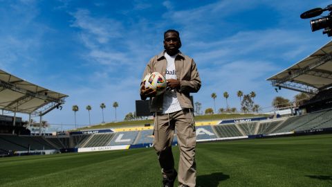 2024 Season: Joseph Paintsil arrives to Dignity Health Sports Park for the first time on February 16,2024. Photo by Robert Mora/LA Galaxy. --- www.LAGalaxy.com --- @LAGALAXY | @LAGALAXYPHOTOS