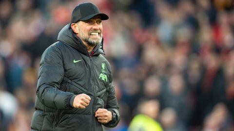 El entrenador alemán del Liverpool, Jurgen Klopp, celebrando la victoria de los Reds ante el Burnley el pasado fin de semana por la Premier League.