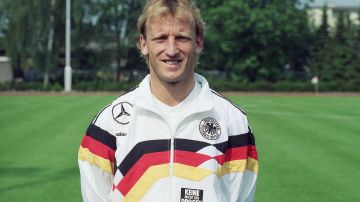 Portrait of German soccer player, defender of Italian football club Inter Milan and member of the German national team, Andreas Brehme, taken in 1990. (AP Photo)