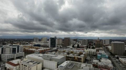 The San Jose skyline is seen from City Hall in San Jose, Calif., Tuesday, Feb. 5, 2013. The Silicon Valley is leading the rest of the country out of the recession with increased jobs, income and initial public offerings last year, according to a new regional report. (AP Photo/Jeff Chiu)