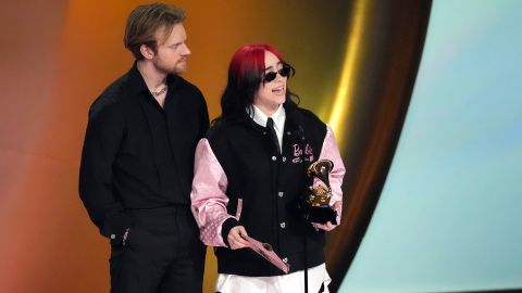 Finneas, left, and Billie Eilish arrive at the 66th annual Grammy Awards on Sunday, Feb. 4, 2024, in Los Angeles. (Photo by Jordan Strauss/Invision/AP)
