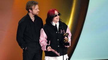 Finneas, left, and Billie Eilish arrive at the 66th annual Grammy Awards on Sunday, Feb. 4, 2024, in Los Angeles. (Photo by Jordan Strauss/Invision/AP)