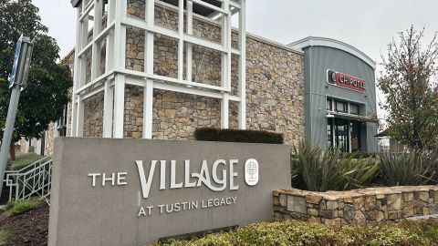 An exterior view of The Village at Tustin Legacy is shown on Tuesday, Feb. 20, 2024 in Tustin, Calif. A Southern California shopping center was closed following reports of an explosion. Multiple law enforcement agencies, including bomb squads from the Orange County sheriff and the FBI, responded to the The Village at Tustin Legacy on Tuesday. (AP Photo/ Eugene Garcia)