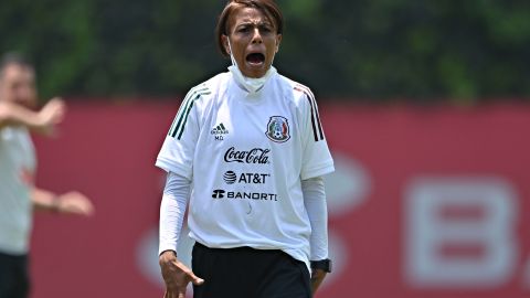 Ciudad de México a 9 de Abril de 2021. Maribel Domínguez, directora técnica (Mex) ,durante el partido de preparación entre la selección nacional femenil Sub 20 de México y la selección Sub 20 femenil de Brasil, realizado en las instalaciones del Centro de alto rendimiento (CAR). Foto/ Imago7/ Etzel Espinosa