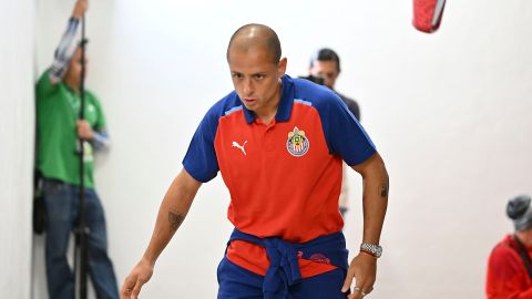 Zapopan, Jalisco, 10 de febrero de 2024. Javier Hernández "Chicharito" durante el partido correspondiente a la jornada 6 del torneo Clausura 2024 de la Liga BBVA MX, entre las Chivas rayadas del Guadalajara y los Bravos de Juárez, celebrado en el estadio Akron. Foto: Imago7/Etzel Espinosa