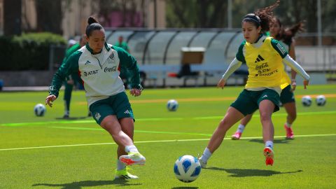 Ciudad de México, 12 de febrero de 2024. Charlyn Corral, durante un entrenamiento de la Selección Nacional de México Femenil previo a su participación en el torneo Copa Oro W 2024 de Concacaf, celebrado en el Centro de alto rendimiento de la FMF. Foto: Imago7/ Eloisa Sánchez