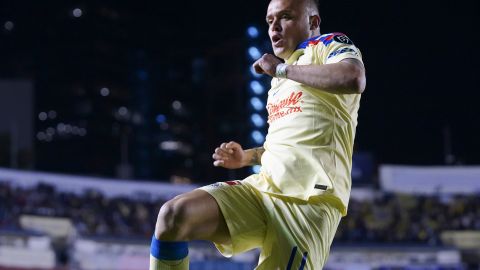 Ciudad de México, 14 de febrero de 2024. Jonathan Rodríguez en festejo de gol, durante el partido de vuelta de la primera ronda de la Champions Cup de la CONCACAF 2024, entre las Águilas del América y el Real Estelí FC, celebrado en el estadio Ciudad de los Deportes. Foto: Imago7/ Rafael Vadillo