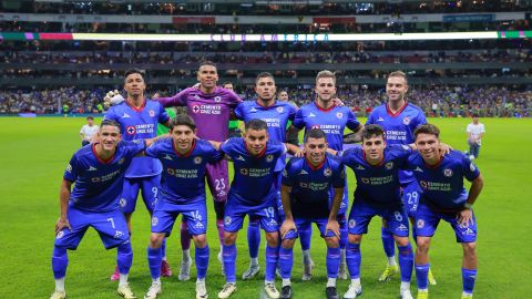 Ciudad de México a 24 de Febrero de 2024. Foto de equipo de Cruz Azul, durante el partido correspondiente a la jornada 8 del torneo Clausura 2024 de la Liga BBVA MX, entre las Águilas del América y la Máquina Celeste del Cruz Azul, realizado en el Estadio Azteca. Foto: Imago7/ Manlio Contreras