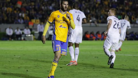 El francés André Pierre Gignac apareció en los minutos finales y salvó a 'Tigres' contra los Vancouver FC Whitecaps. Foto: Cortesia/Bob Frid/Whitecaps/