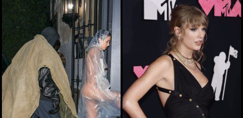 Kanye West, Bianca Censori y Taylor Swift, figuras del entretenimiento.