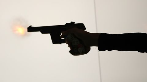 An athlete competes during the women's 25 meter pistol qualification precision competition at Olympic Shooting Center at the 2016 Summer Olympics in Rio de Janeiro, Brazil, Tuesday, Aug. 9, 2016. (AP Photo/Eugene Hoshiko)