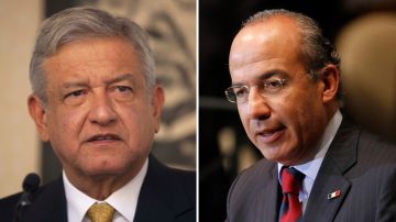 El presidente de México, Andrés Manuel López Obrador, y el expresidente Felipe Calderón.