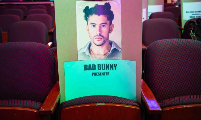 Butaca en la que se sentará Bad Bunny durante la gala de los Oscars.
