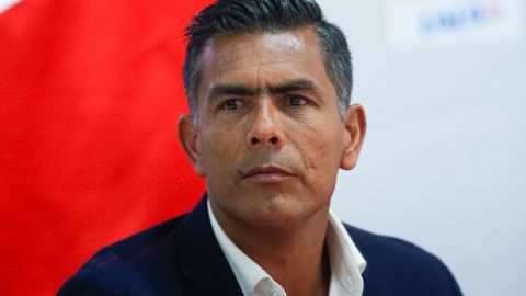 Torreón, Coahuila, 24 de abril de 2022. Oswaldo Sánchez, durante una conferencia de prensa para anunciar partidos de la Selección Nacional de México en el estadio Corona, celebrado en el Centro de Convenciones de Torreón. Foto: Imago7/ Erick Saavedra