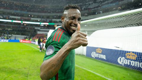 Ciudad de México, 21 de noviembre de 2023. Julián Quiñones durante el partido de vuelta de los Cuartos de Final de la Liga de Naciones de la Concacaf 2023-2024, entre la Selección Nacional de México y la Selección de Honduras, celebrado en el estadio Azteca. Foto: Imago7/ Etzel Espinosa