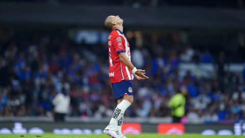 Javier "Chicharito" Hernández durante el partido correspondiente a la jornada 10 del Torneo Clausura 2024 de la Liga MX, entre Cruz Azul y las Chivas de Guadalajara del pasado sábado.