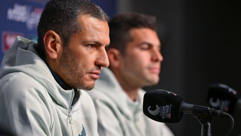 Jaime Lozano, seleccionador mexicano, durante la conferencia de prensa previa a la final de la Nations League de la Concacaf, realizada en el estadio AT&T.