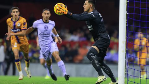 Ciudad de México a 29 de Marzo de 2024. Ángel Malagón, durante el partido correspondiente a la jornada 13 del torneo Clausura 2024 de la Liga BBVA MX, entre las Águilas del América y el Atlético de San Luis, realizado en el Estadio Azteca. Foto: Imago7/ Daniela Granja