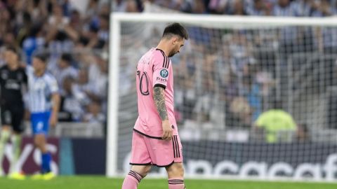 Messi se fue en blanco del partido contra Rayados.