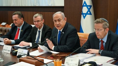 Este miércoles, el primer ministro de Israel, Benjamin Netanyahu,, se reunió con su equipo de gobierno.