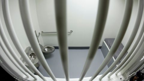 Shown is a condemned inmates holding cell inside the new lethal injection facility at San Quentin State Prison in San Quentin, Calif., Tuesday, Sept. 21, 2010. While court righting continues over resumption of California's death penalty, state prison officials conduct a media tour of their refurbished death chamber designed to meet legal requirements. The new facility cost $853,000 and the work was performed by the inmate ward labor program. (AP Photo/Eric Risberg)