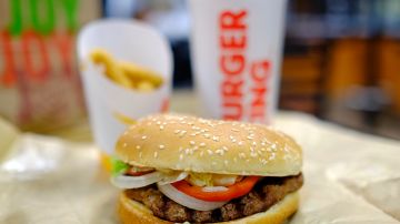 This Jan. 30, 2018, photo shows a Burger King Whopper meal at a restaurant in Charlotte, N.C. (AP Photo/Chuck Burton)