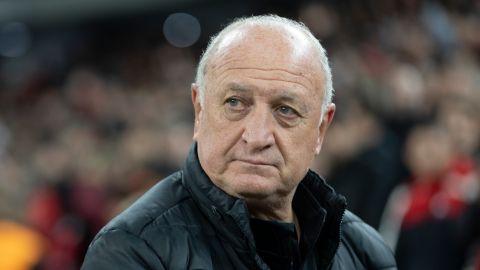 Coach Luiz Felipe Scolari of Brazil's Athletico Paranaense looks on prior to a Copa Libertadores semifinal first leg soccer match against Brazil's Palmeiras in Curitiba, Brazil, Tuesday, Aug. 30, 2022. (AP Photo/Liamara Polli)