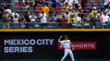 San Diego Padres starting pitcher Yu Darvish warms up before facing the San Francisco Giants in a baseball game Sunday, April 30, 2023, in Mexico City. (AP Photo/Fernando Llano)