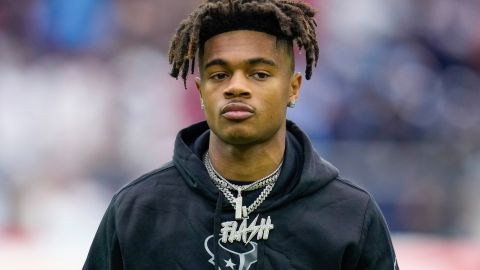 Houston Texans wide receiver Tank Dell (3) walks on the field before an NFL football game against the Tennessee Titans, Sunday, Dec. 31, 2023, in Houston. (AP Photo/Eric Christian Smith)
