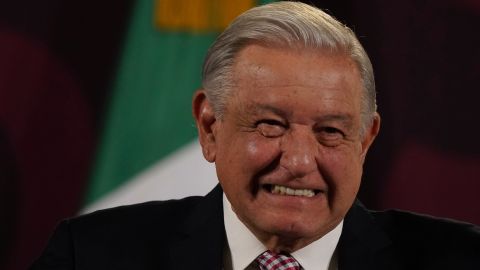 Mexican President Andres Manuel Lopez Obrador gives his daily, morning press conference at the National Palace in Mexico City, Friday, March 1, 2024. (AP Photo/Marco Ugarte)