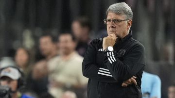 Inter Miami head coach Gerardo "Tata" Martino looks on from the sideline during the second half of an MLS soccer match against the Colorado Rapids, Saturday, April 6, 2024, in Fort Lauderdale, Fla. (AP Photo/Rebecca Blackwell)