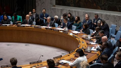 Maltese Minister for Foreign and European Affairs and Trade Ian Borg speaks during a Security Council meeting at the United Nations headquarters, Thursday, April 18, 2024. (AP Photo/Yuki Iwamura)