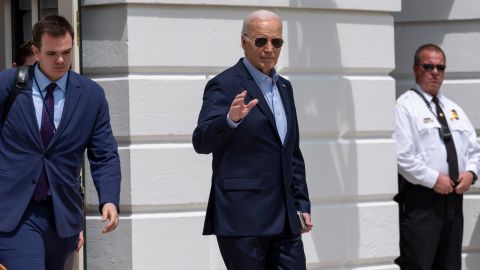 President Joe Biden waves as he walks to Marine One for departure from the South Lawn of the White House, Tuesday, April 30, 2024, in Washington. Biden is headed to Delaware. (AP Photo/Alex Brandon)